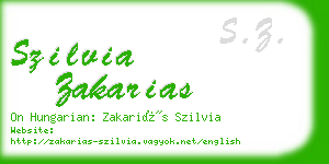 szilvia zakarias business card